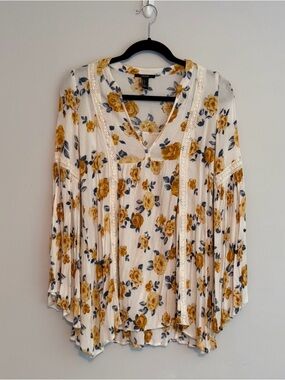 Tunic with Mustard Floral Print